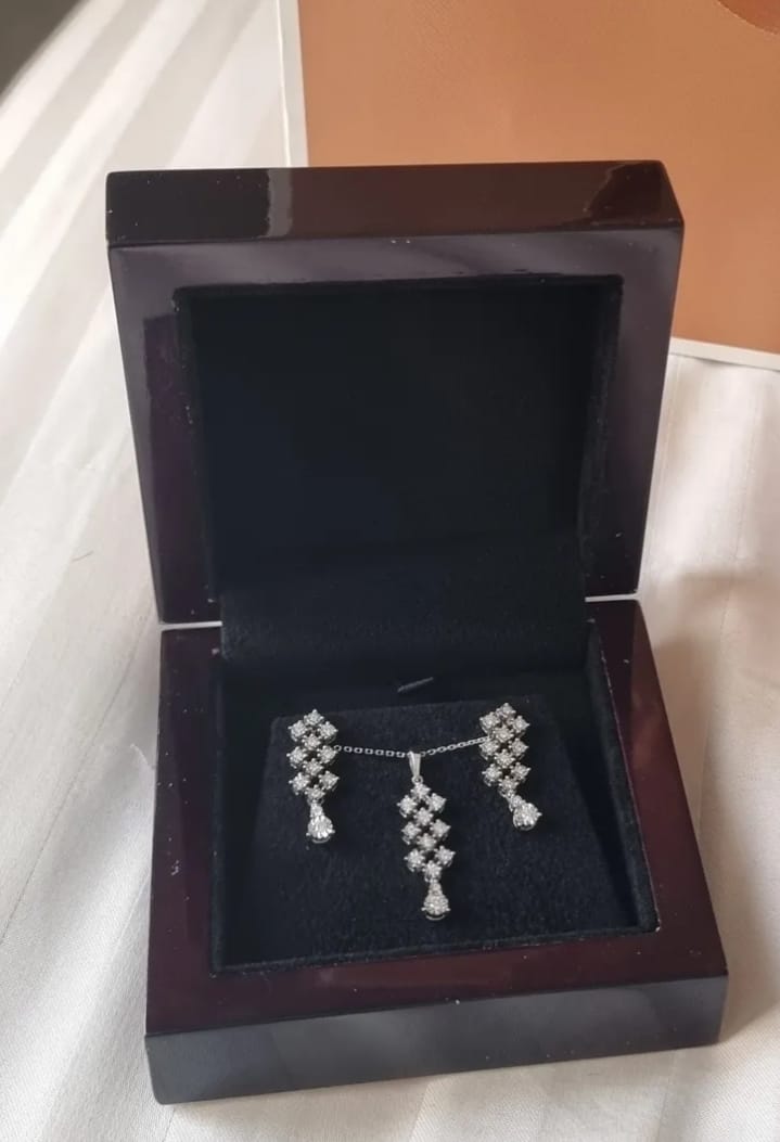 Diamond Necklace and matching Earrings
